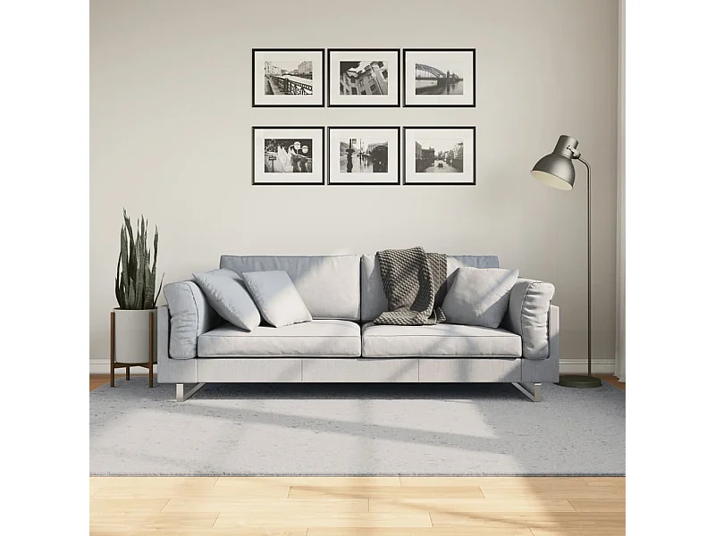 Tappeto HUARTE morbido e lavabile a pelo corto grigio 160x230 cm