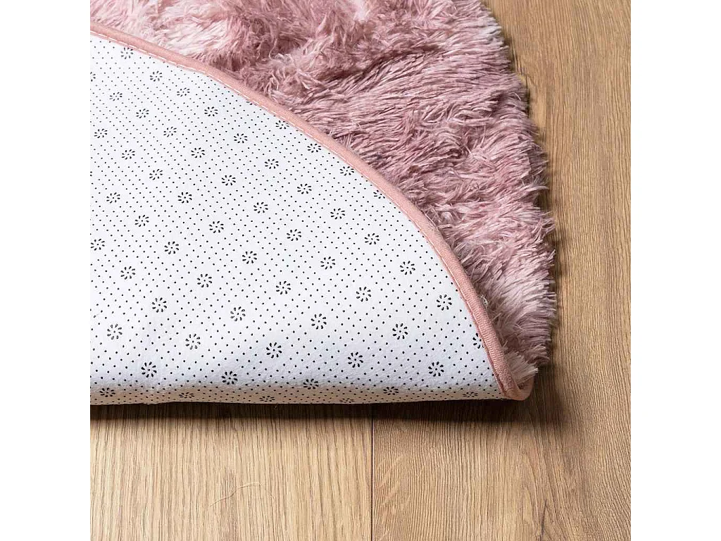 Tappeto shaggy a pelo lungo NAVARRA rosa cipria 160x160 cm