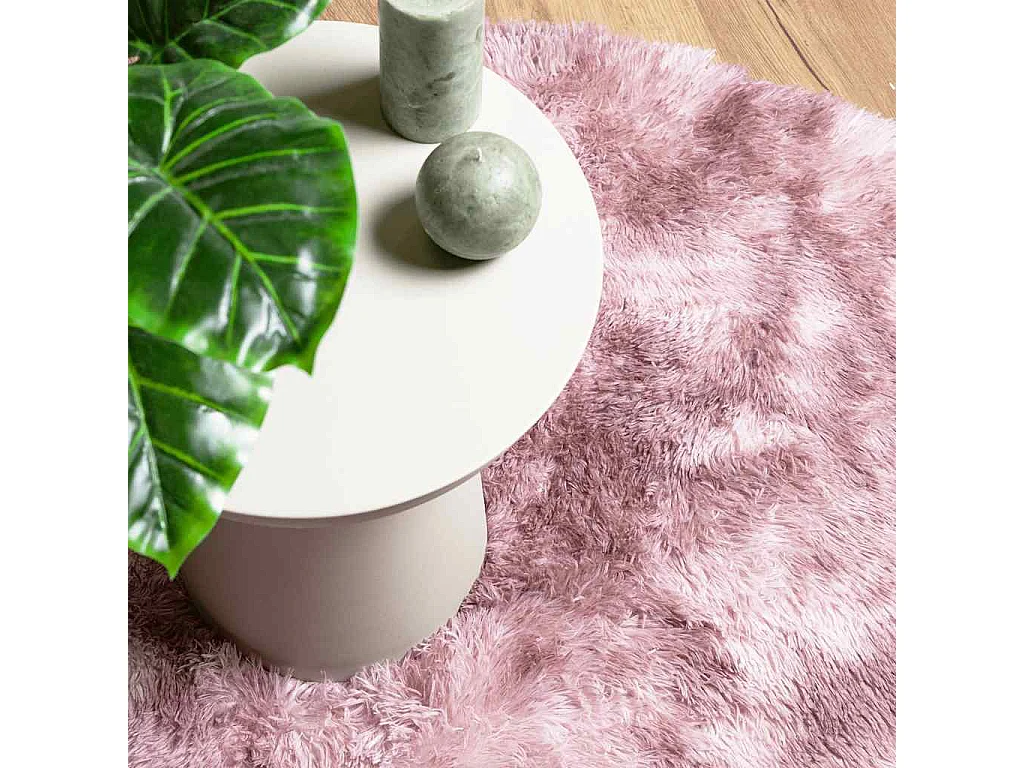 Tappeto shaggy a pelo lungo NAVARRA rosa cipria 160x160 cm