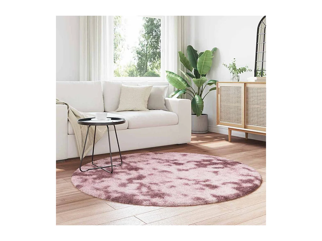 Alfombra de pelo largo NAVARRA rosa empolvado 160x160 cm