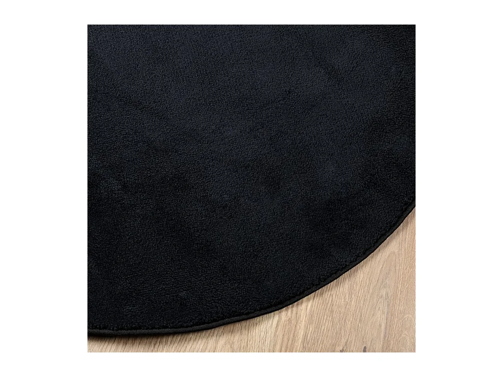 Tapis OVIEDO à poils courts noir Ø 200 cm