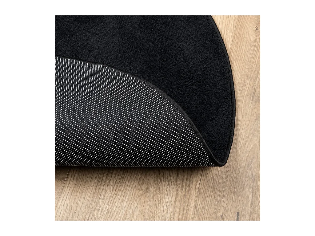 Tapis OVIEDO à poils courts noir Ø 200 cm