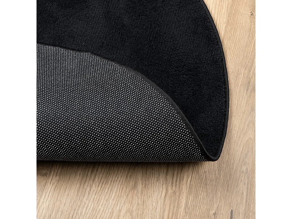 Tapis OVIEDO à poils courts noir Ø 200 cm