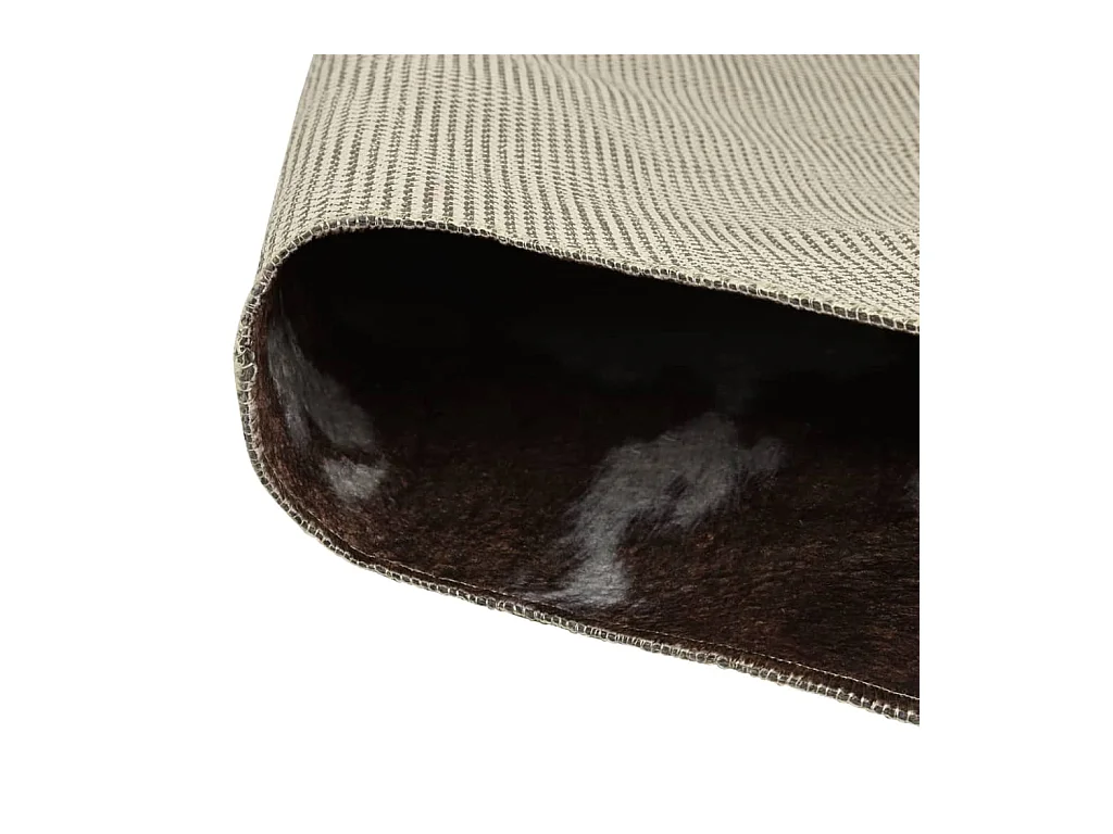 Tapis marron et blanc motif vache lavable antidérapant