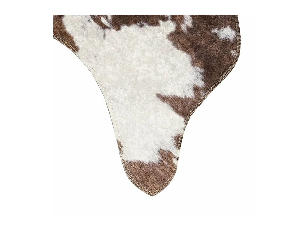Tapis marron et blanc motif vache lavable antidérapant