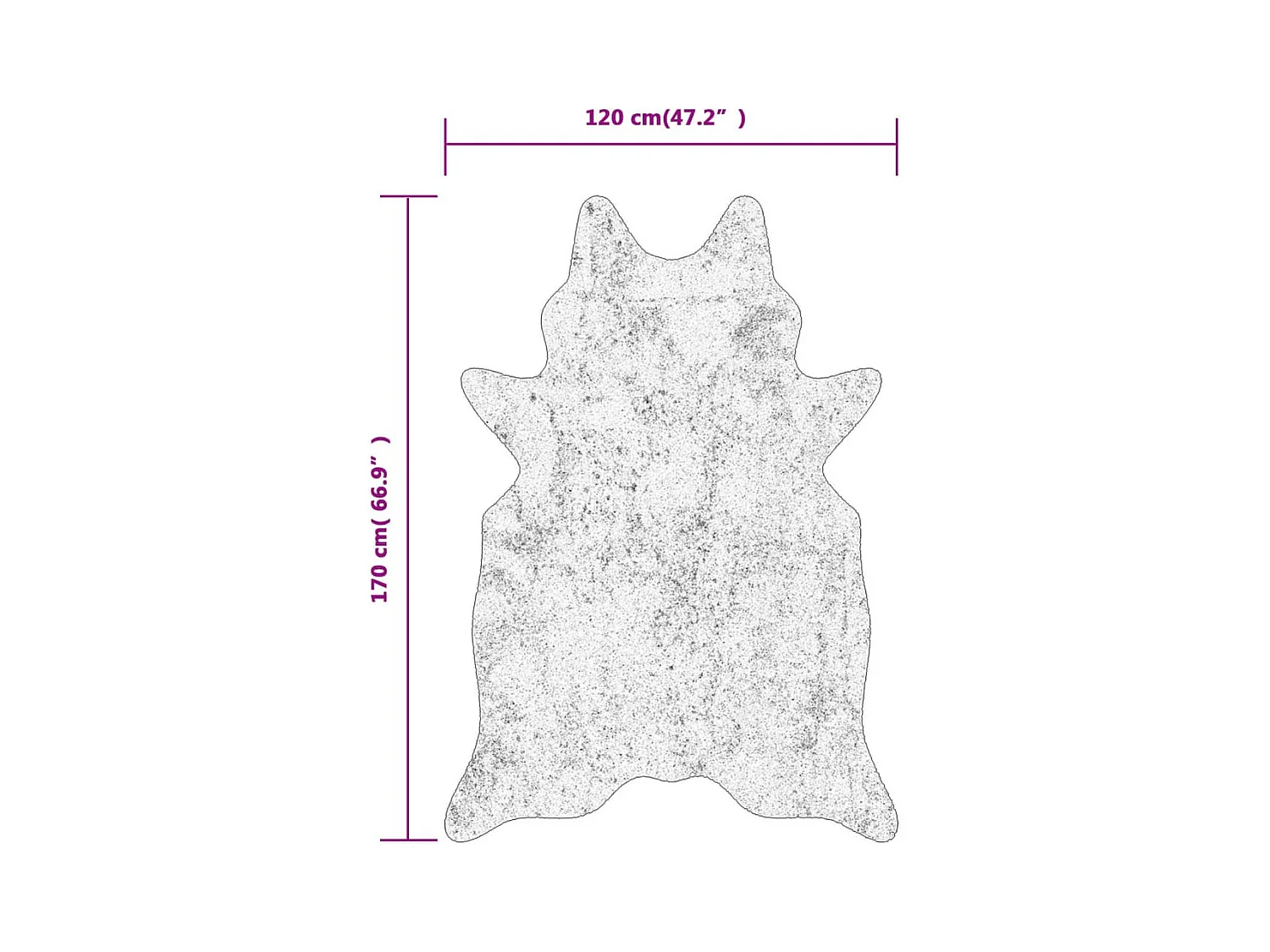 Tapis marron et blanc motif vache lavable antidérapant