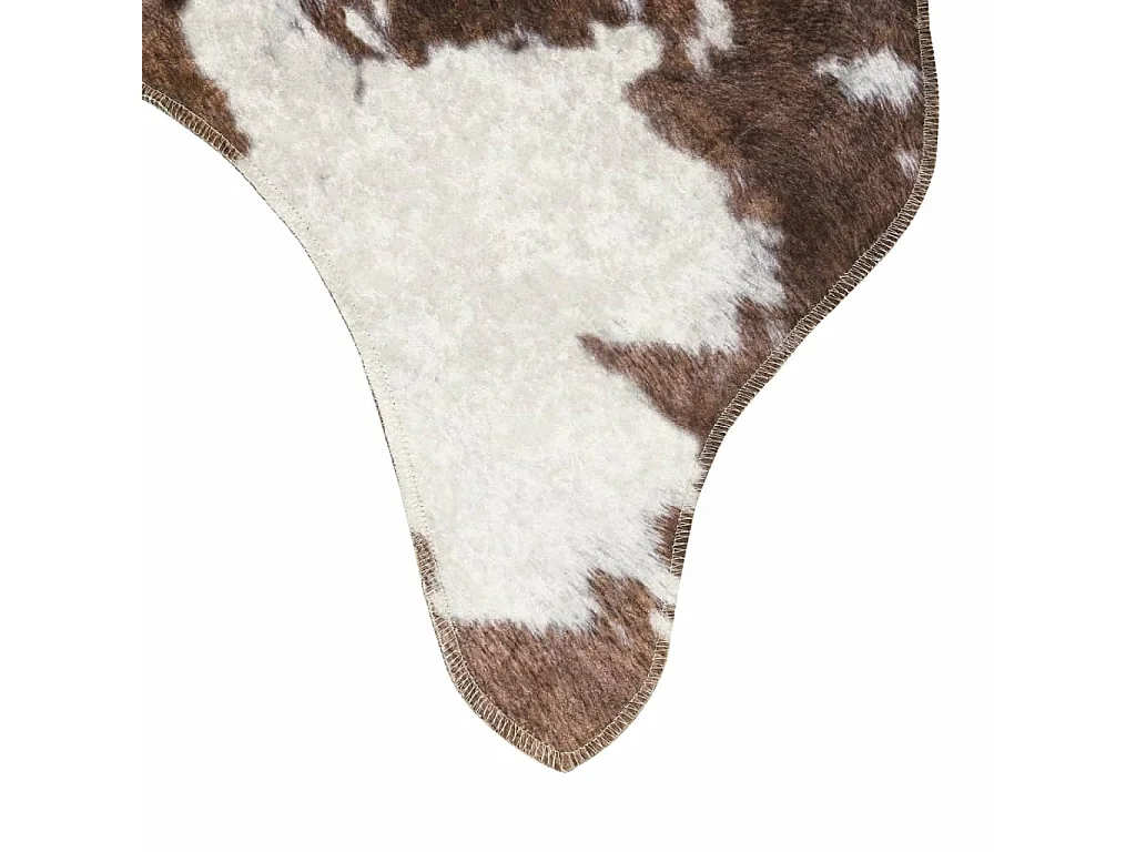 Tapis marron et blanc motif vache lavable antidérapant