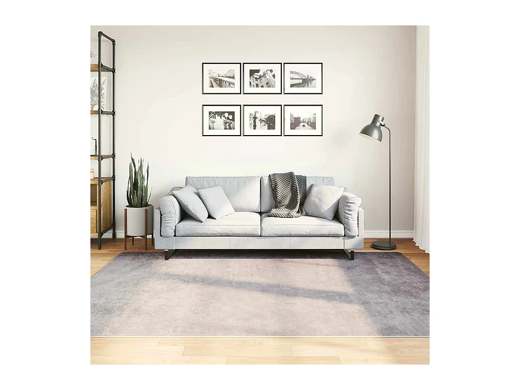 Tapis lavable gris 150x230 cm antidérapant