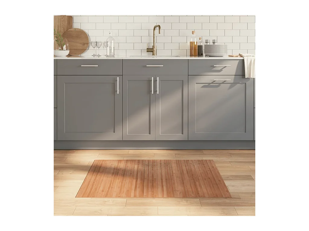 Tappeto rettangolare naturale 70x200 cm in bambù