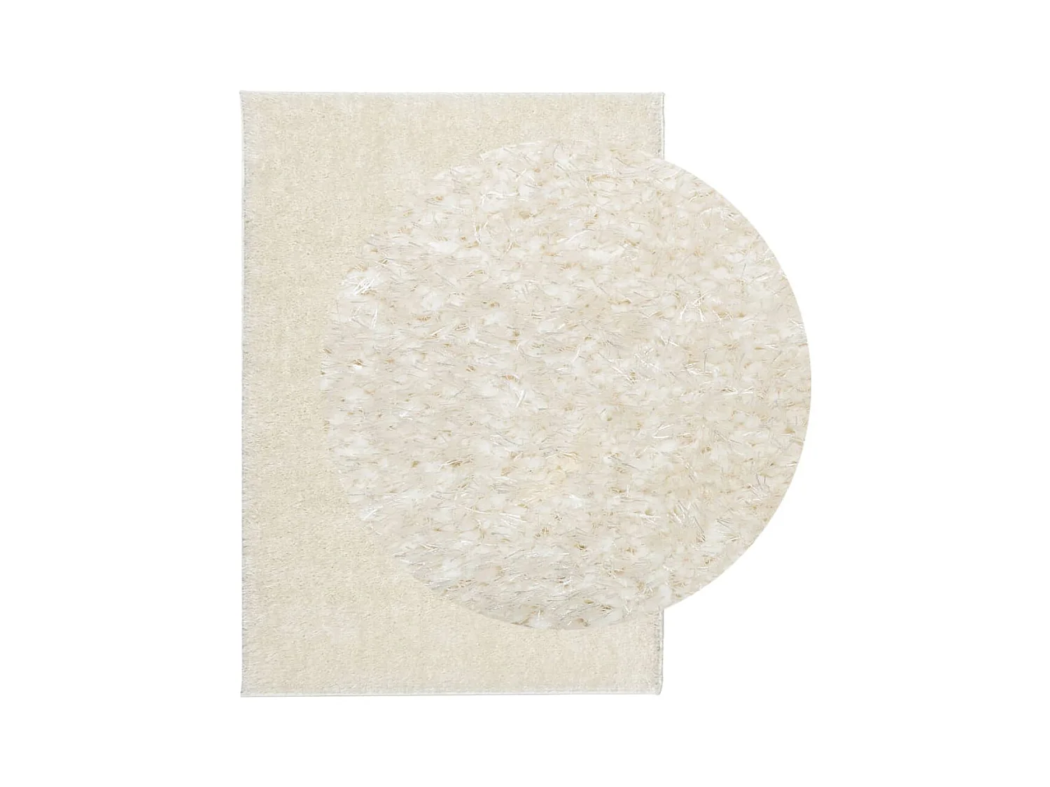 Alfombra ISTAN de pelo largo, aspecto crema brillante, 160x230 cm