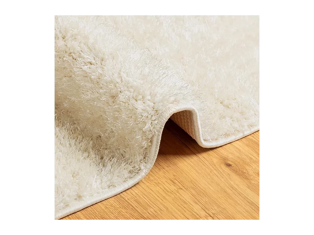 Alfombra ISTAN de pelo largo, aspecto crema brillante, 160x230 cm