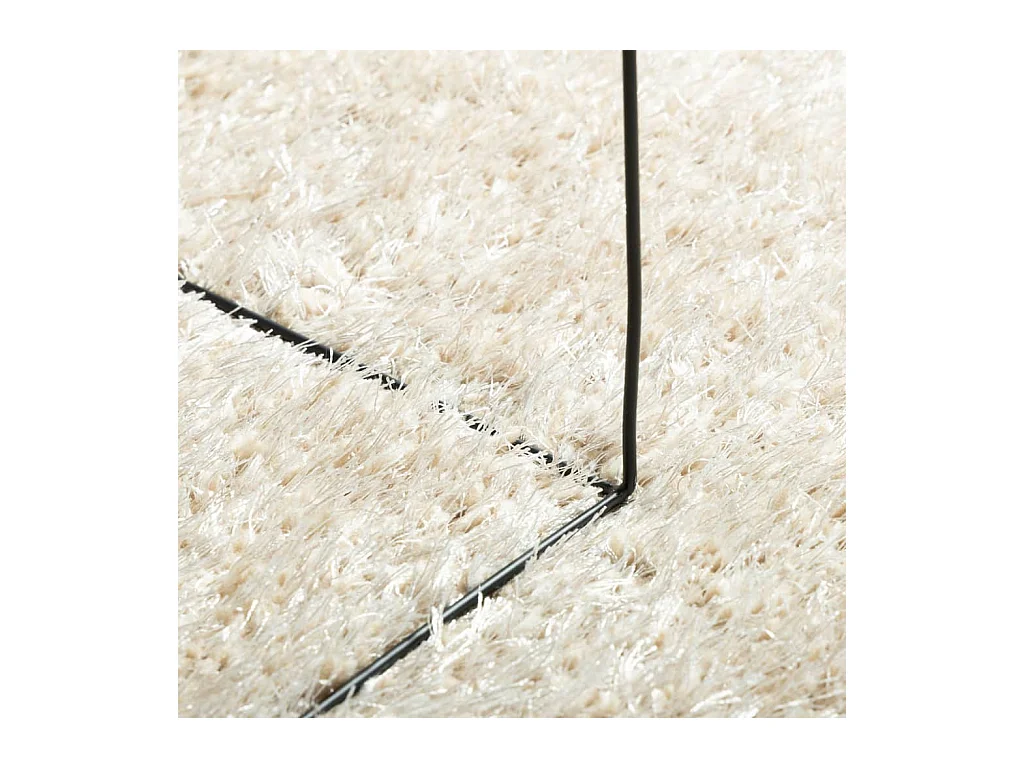 Alfombra ISTAN de pelo largo, aspecto crema brillante, 160x230 cm