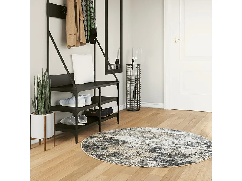 Tappeto lavabile multicolore Ø 120 cm antiscivolo