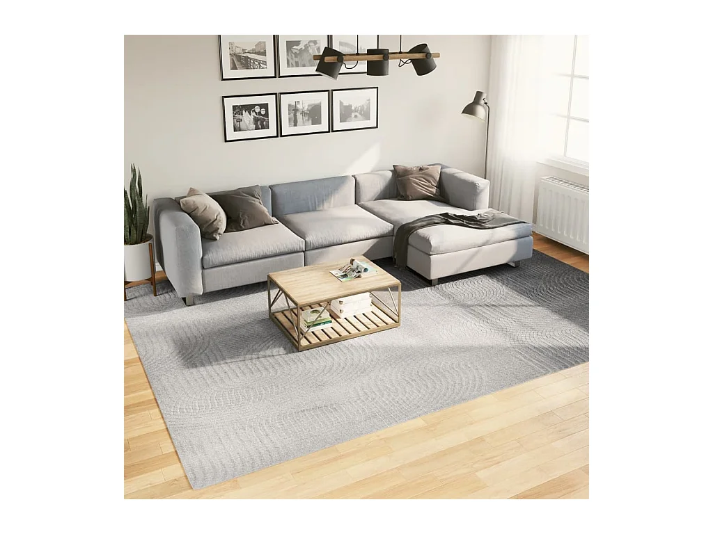 Tapis IZA poils courts style scandinave gris 240x340 cm