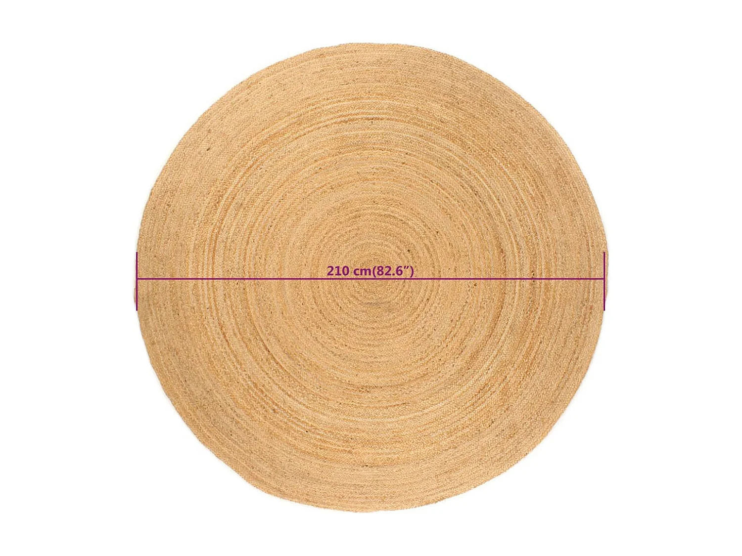 Tappeto in juta intrecciata rotondo 210 cm