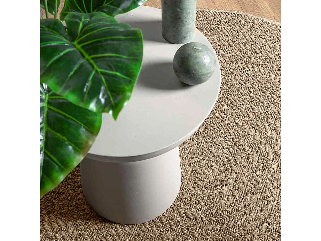 Alfombra beige ZIZUR Ø 90 cm efecto yute para interior y exterior