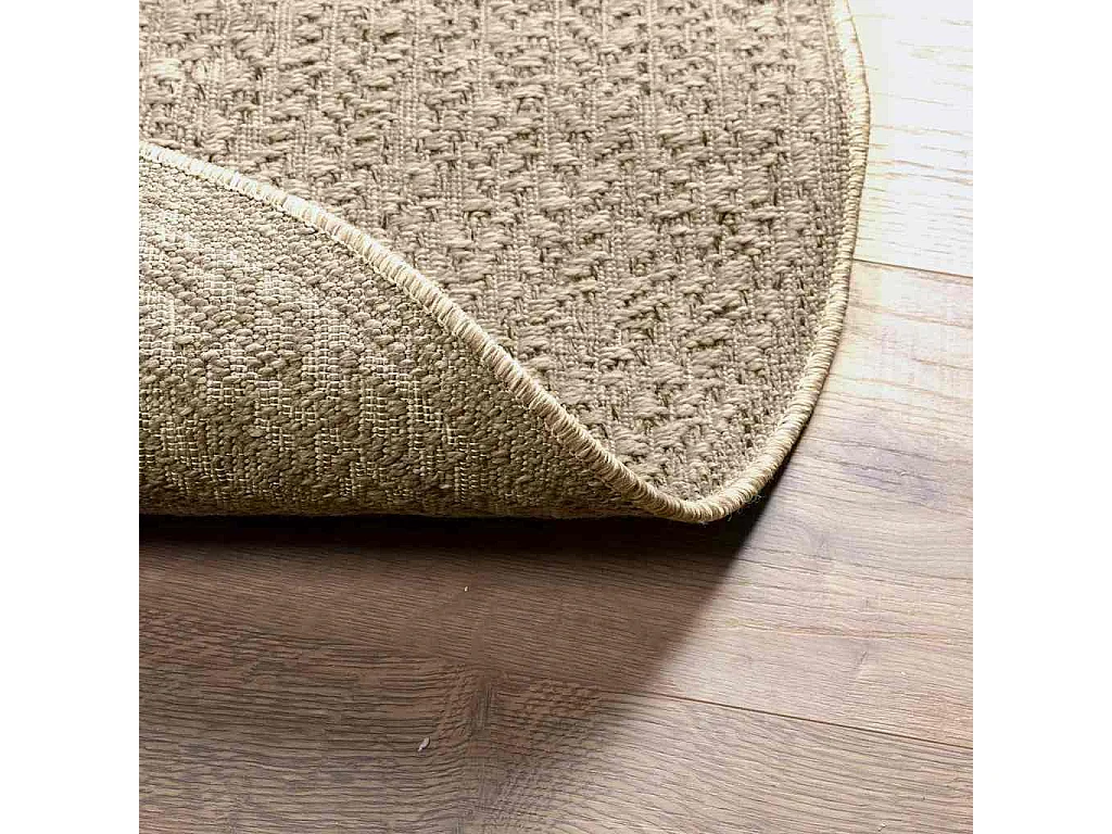 Alfombra beige ZIZUR Ø 90 cm efecto yute para interior y exterior