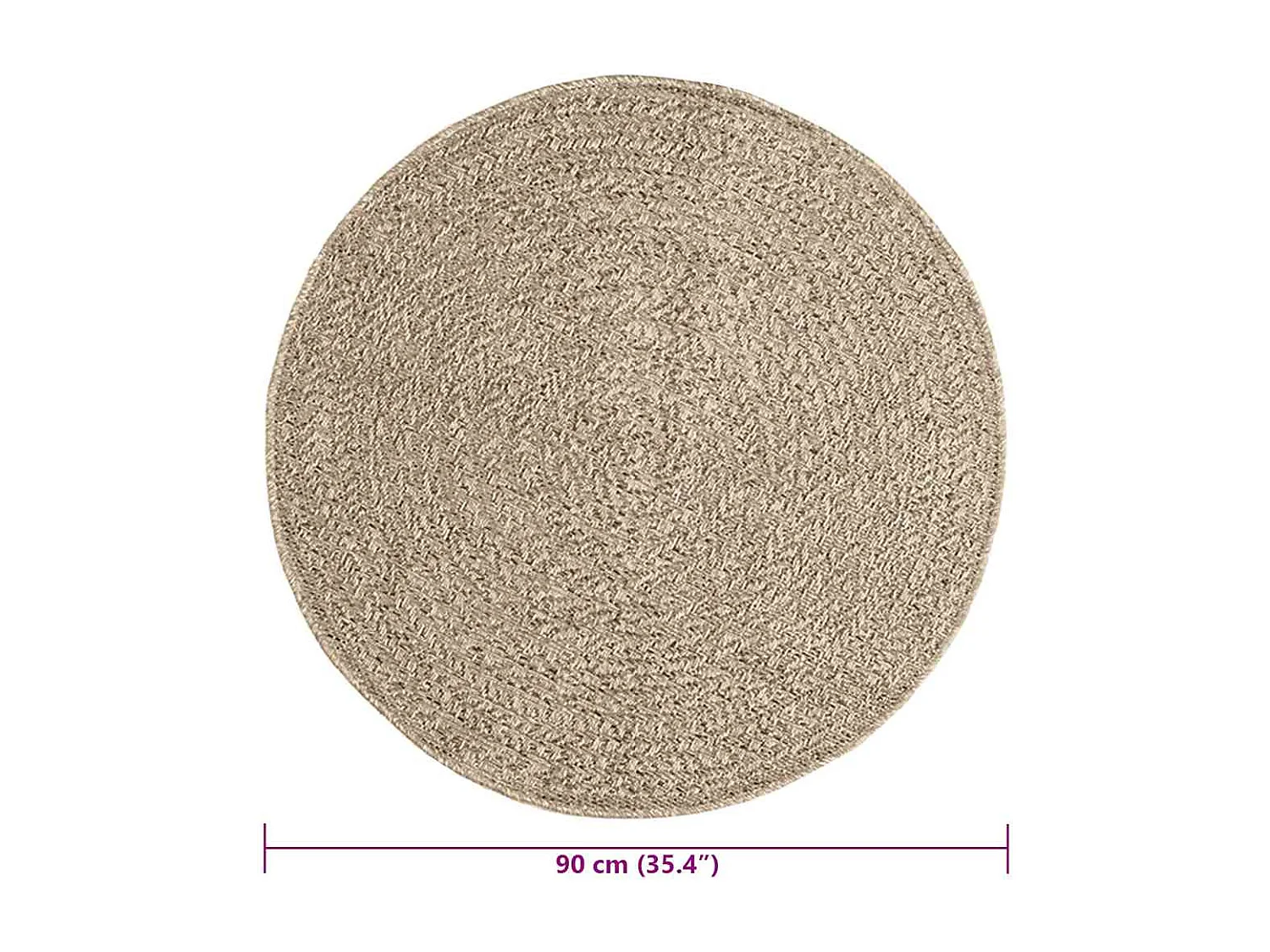 Alfombra beige ZIZUR Ø 90 cm efecto yute para interior y exterior