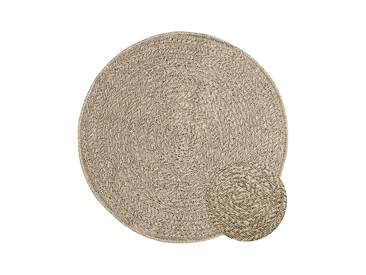 Tapis ZIZUR beige Ø 90 cm aspect de jute intérieur et extérieur