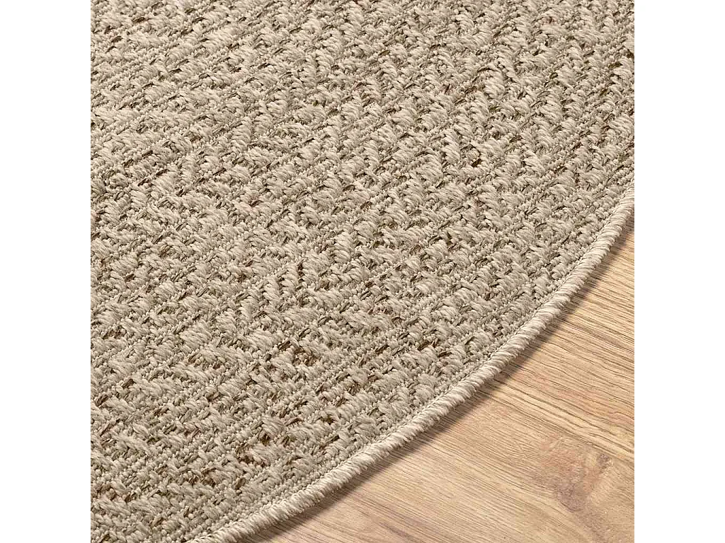 Tapis ZIZUR beige Ø 90 cm aspect de jute intérieur et extérieur