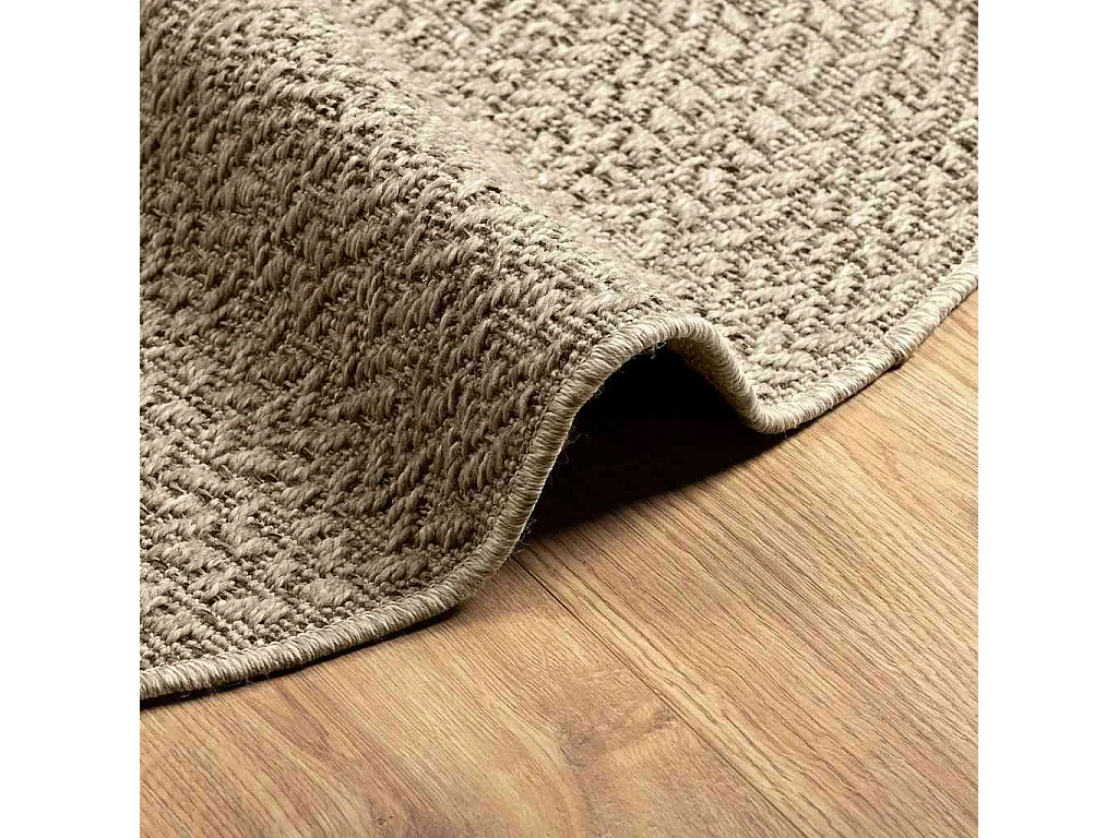 Tapis ZIZUR beige Ø 90 cm aspect de jute intérieur et extérieur