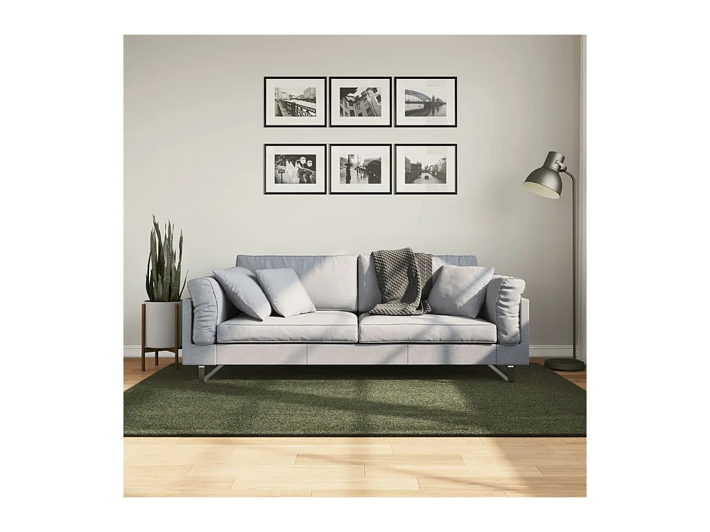 HUARTE zacht kortpolig wasbaar bosgroen vloerkleed 140x200 cm