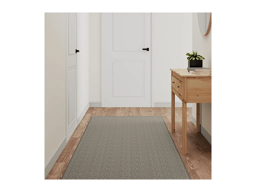 Tapis de couloir aspect sisal argenté 80x150 cm