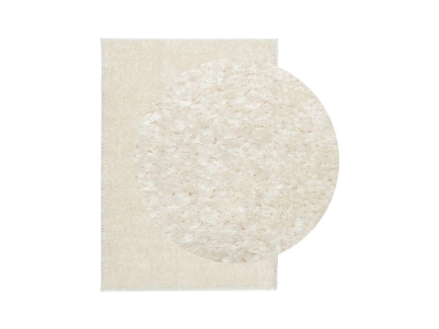 ISTAN vloerkleed met lange pool, glanzende crèmelook, 140x200 cm