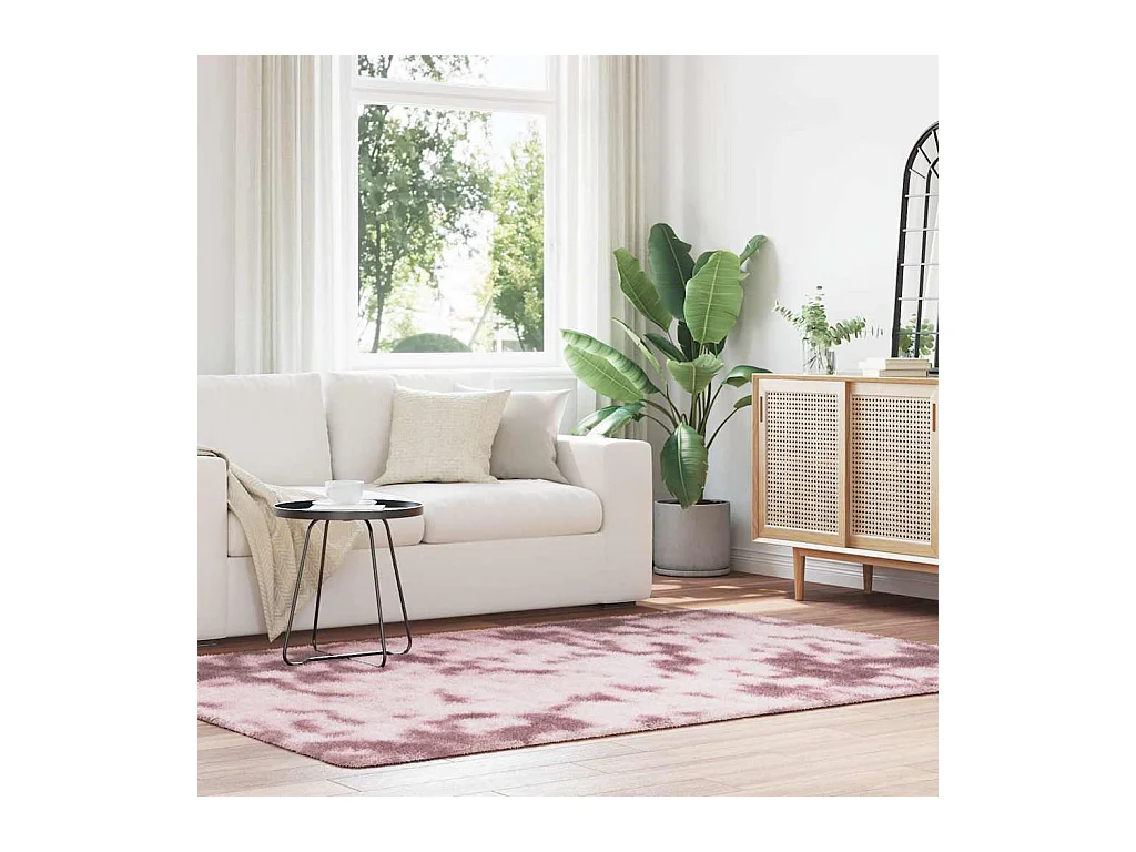 Tapis Shaggy à poils longs NAVARRA rose poudré 160x230 cm
