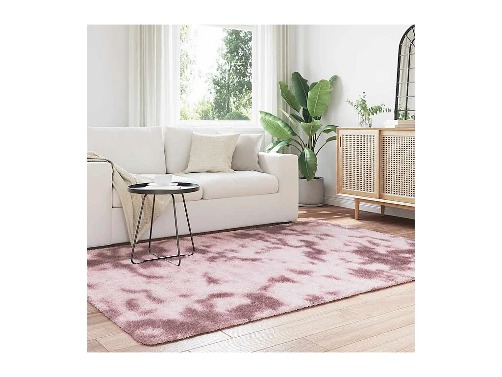 Tapis Shaggy à poils longs NAVARRA rose poudré 160x230 cm