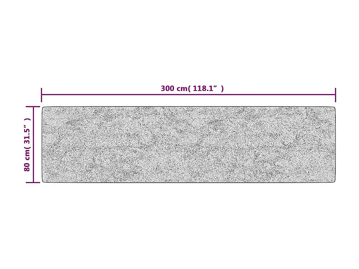 Wasbaar antislip vloerkleed 80x300 cm Grijs
