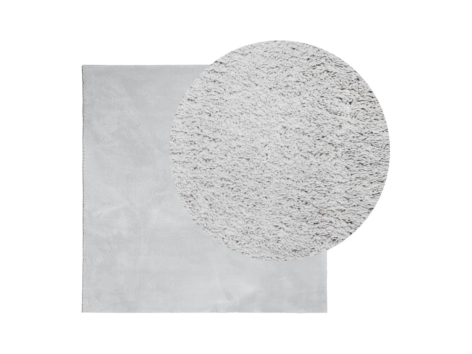 Alfombra HUARTE de pelo corto suave y lavable en gris 160x160 cm
