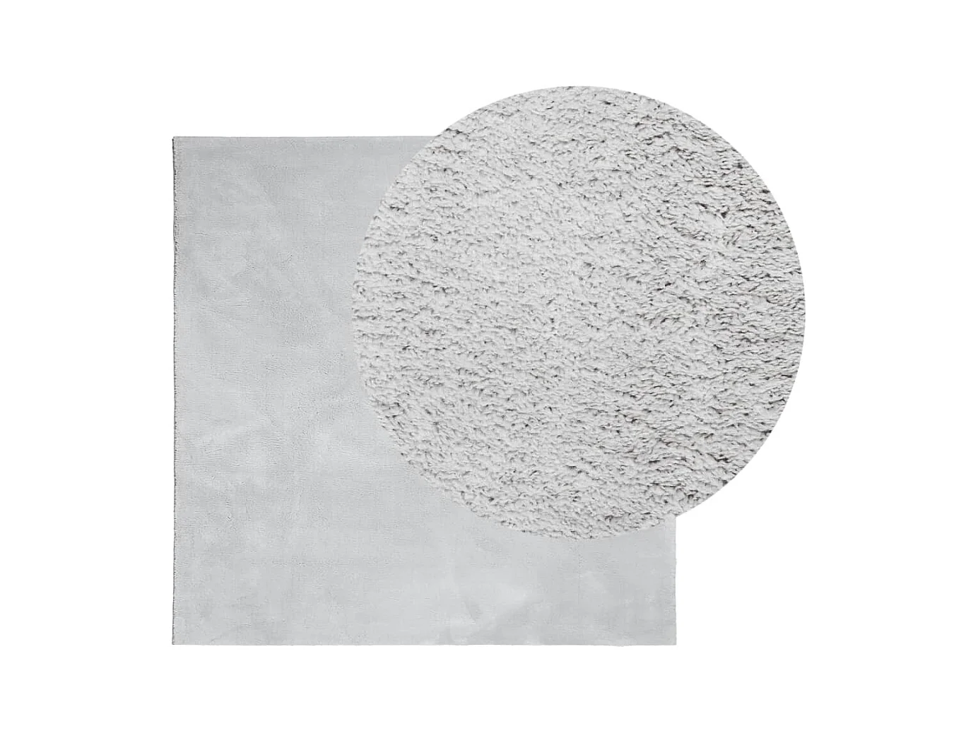 Alfombra HUARTE de pelo corto suave y lavable en gris 160x160 cm