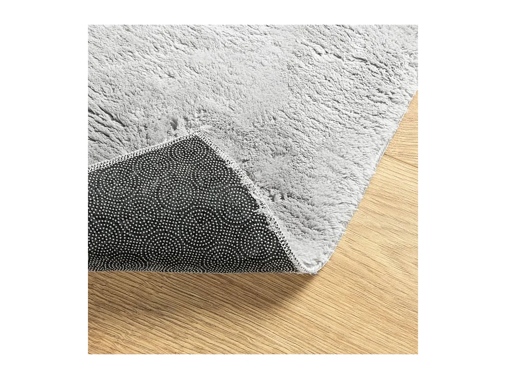 Alfombra HUARTE de pelo corto suave y lavable en gris 160x160 cm