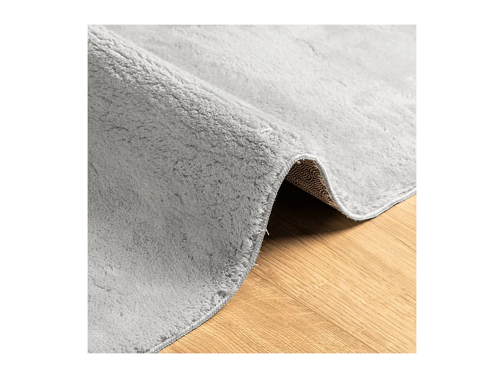 Tapis HUARTE à poils courts doux et lavable gris 160x160 cm