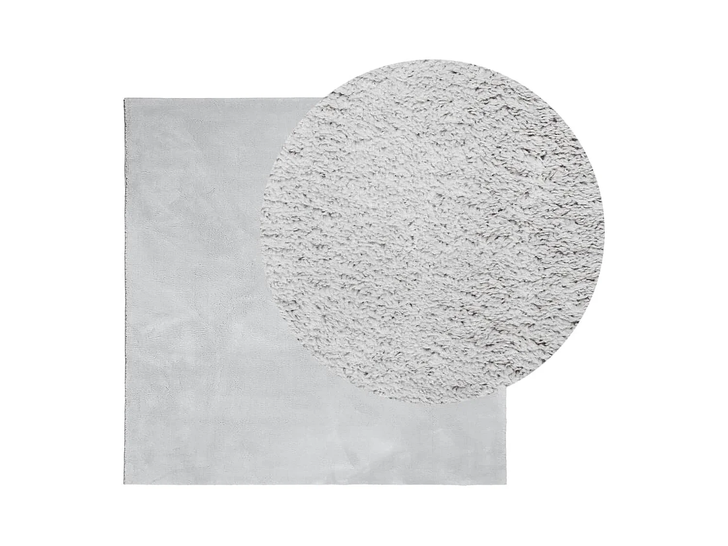 Tapis HUARTE à poils courts doux et lavable gris 160x160 cm