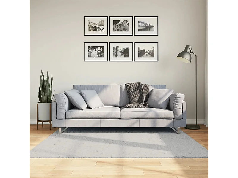 Tapis HUARTE à poils courts doux et lavable gris 160x160 cm