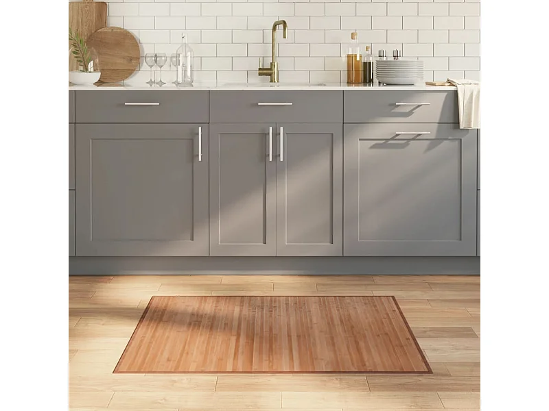 Tapis rectangulaire naturel 70x100 cm bambou