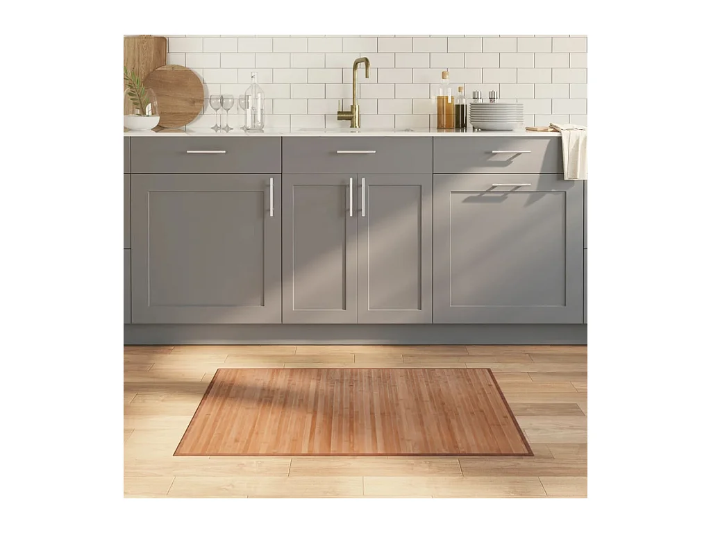 Tapis rectangulaire naturel 70x100 cm bambou