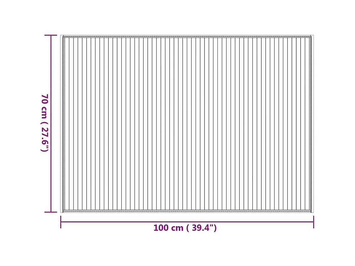 Tapis rectangulaire naturel 70x100 cm bambou