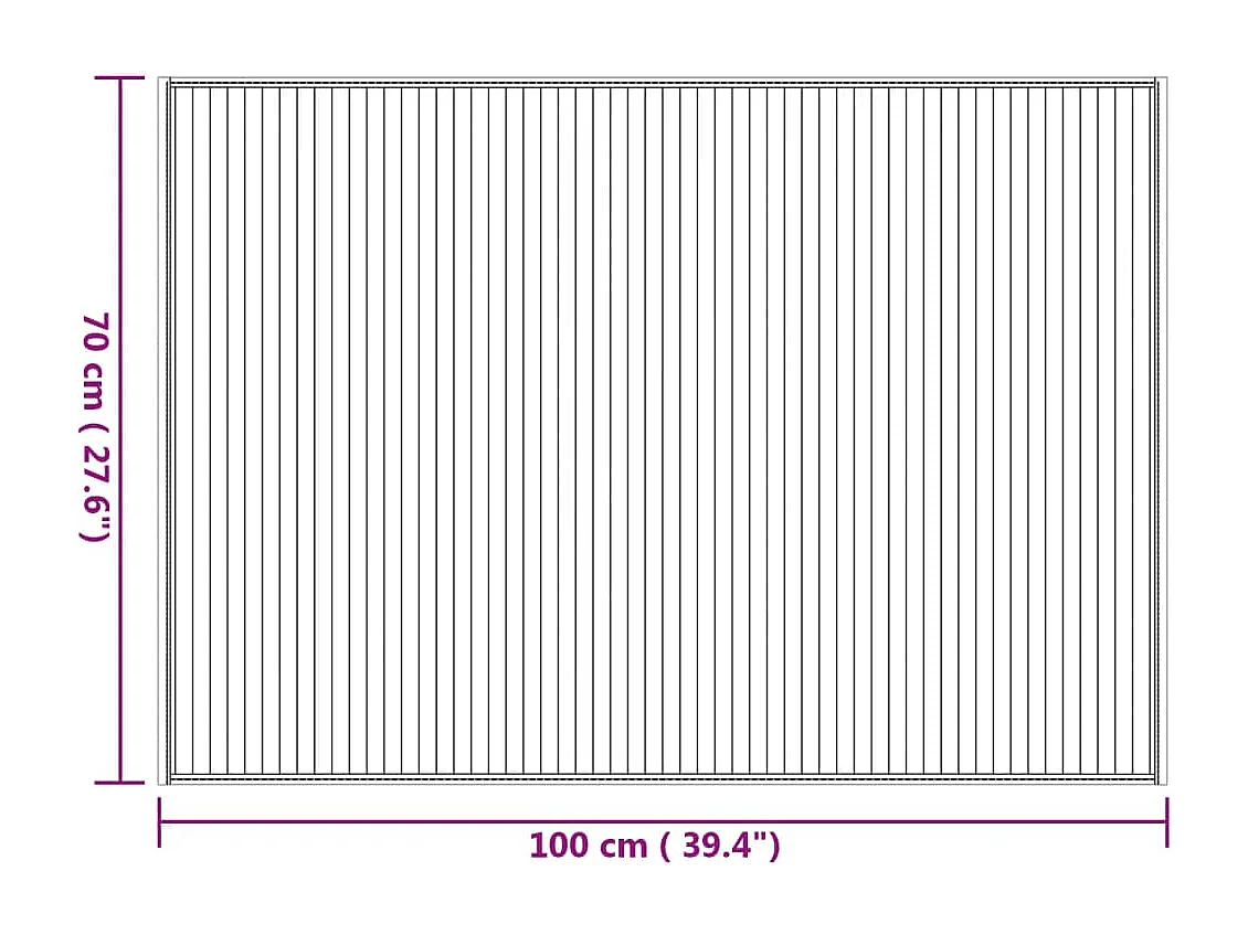 Tappeto rettangolare naturale 70x100 cm in bambù