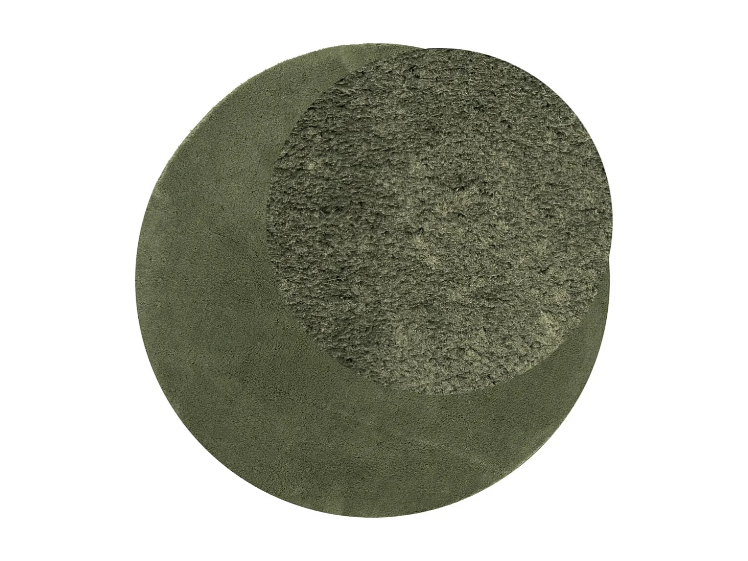 Tapis HUARTE à poils courts doux et lavable vert forêt Ø 100 cm