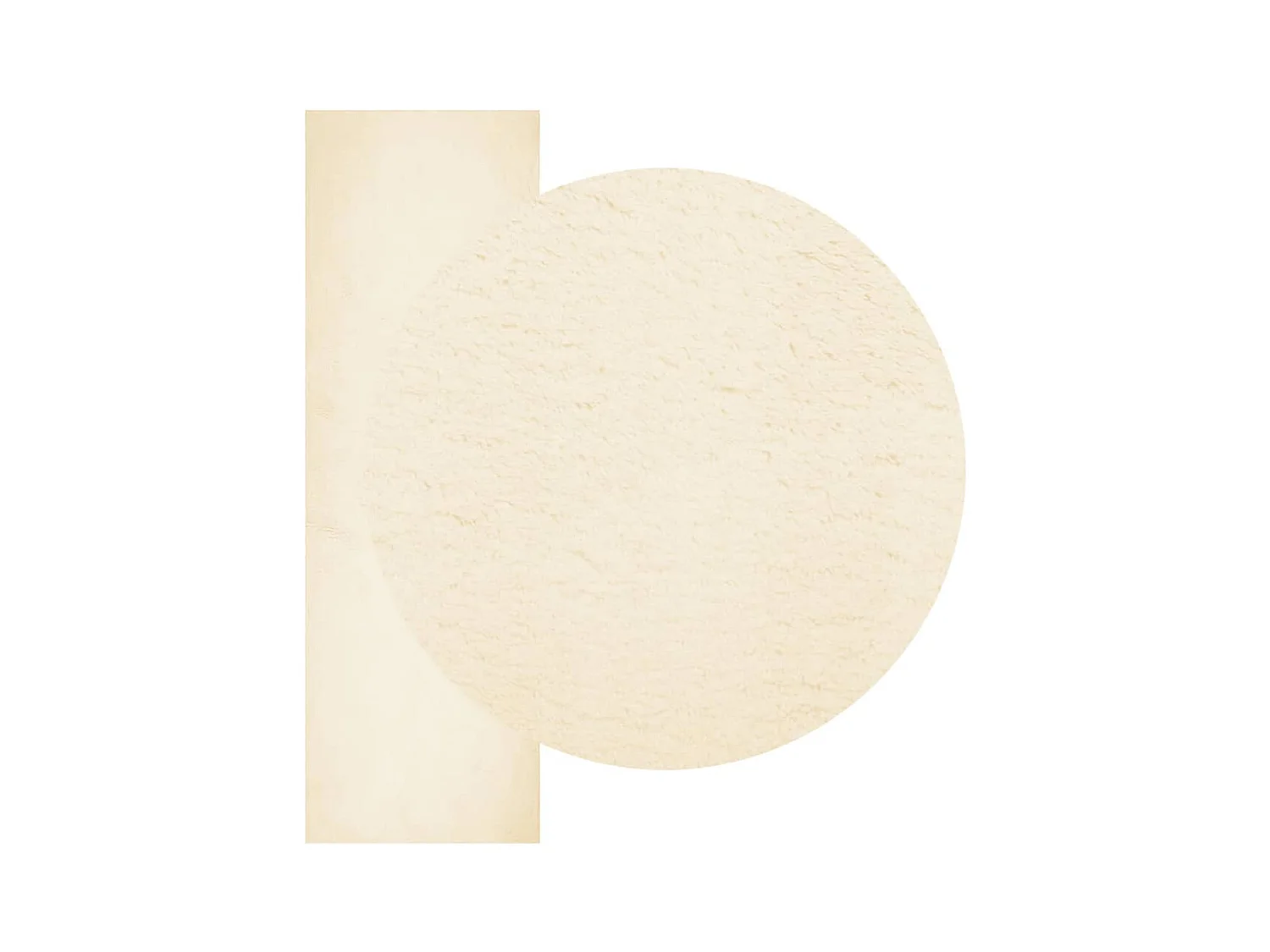 Tapis HUARTE à poils courts doux et lavable crème 80x250 cm