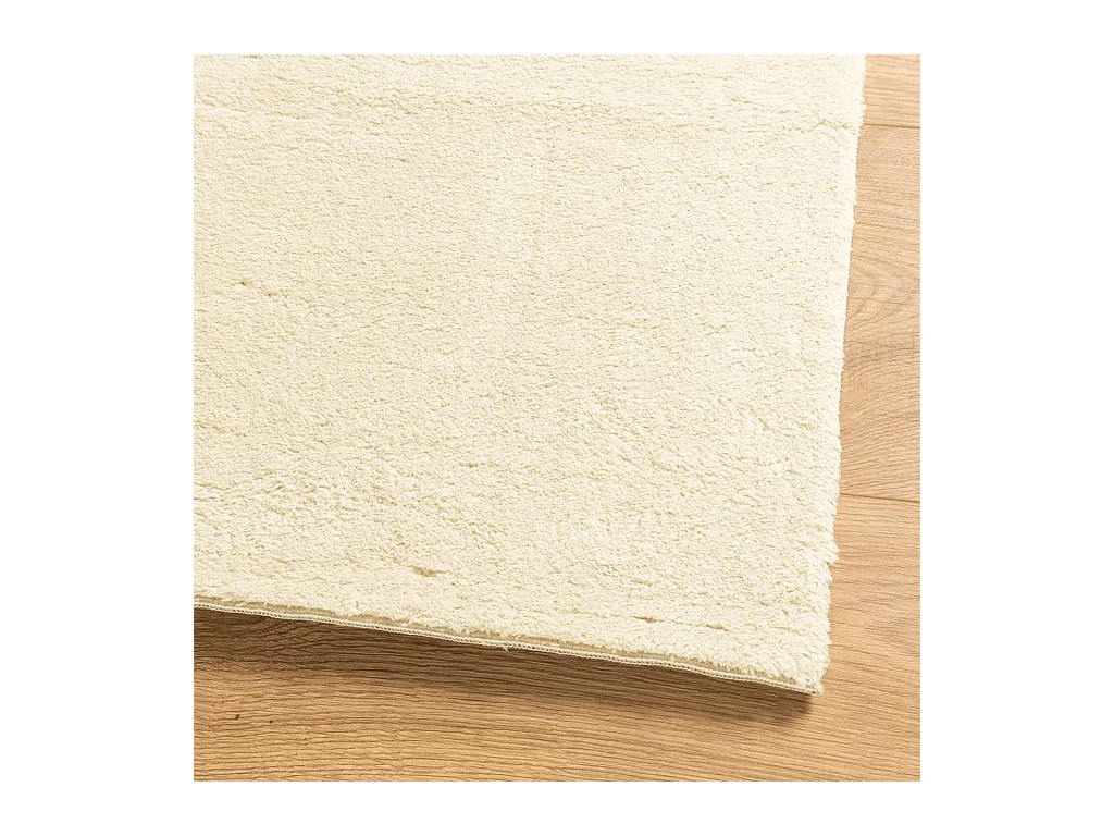 Tapis HUARTE à poils courts doux et lavable crème 80x250 cm