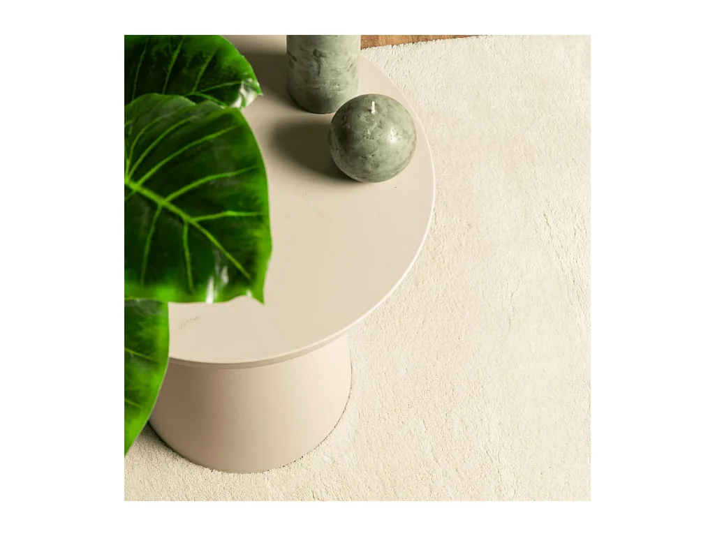 Tapis HUARTE à poils courts doux et lavable crème 80x250 cm