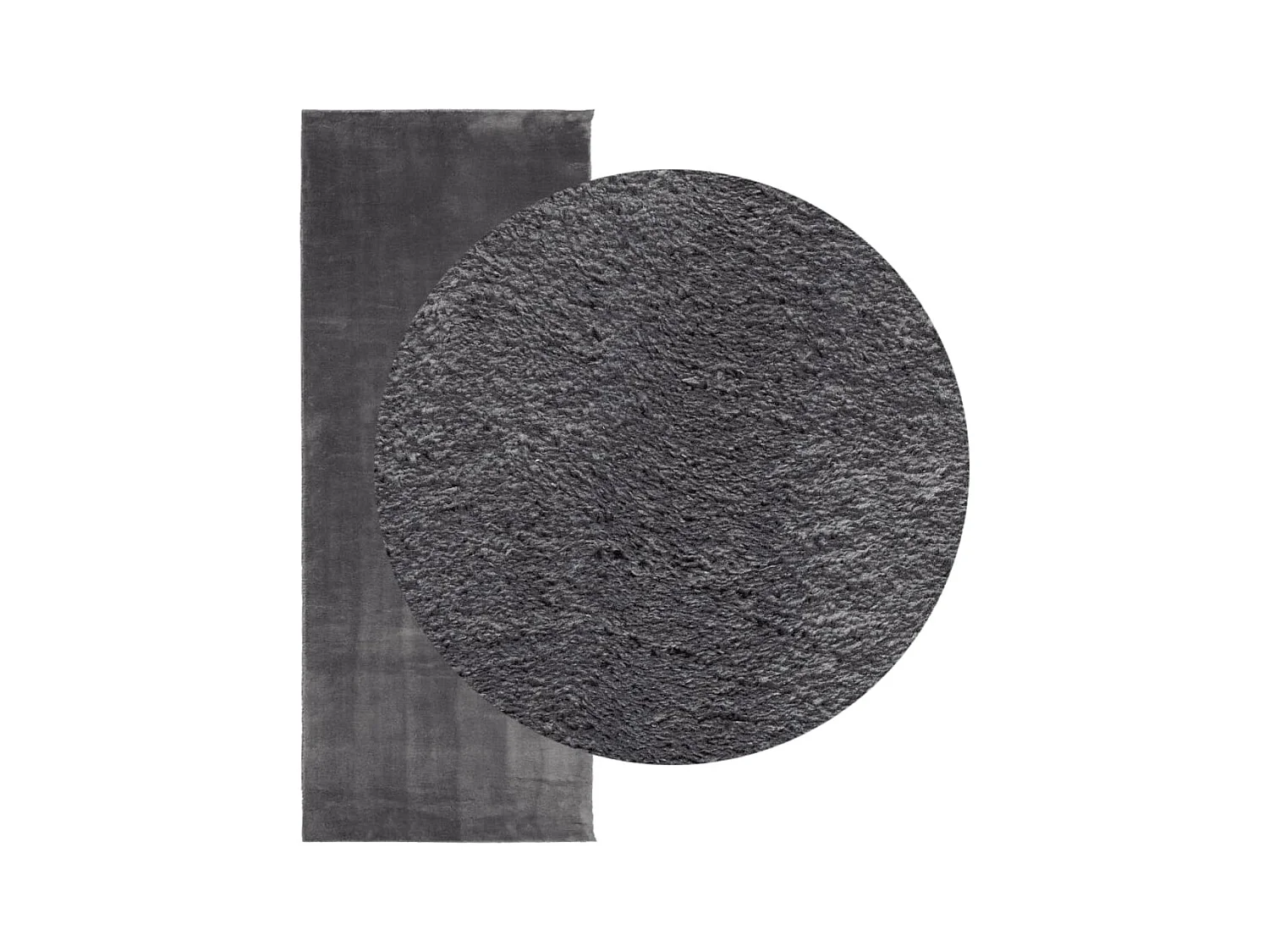 Tappeto HUARTE morbido e lavabile a pelo corto color antracite 80x200cm