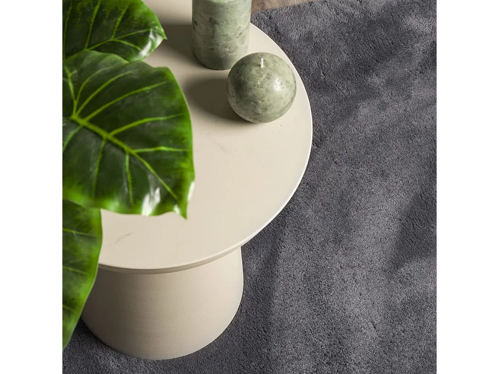 Tapis HUARTE à poils courts doux et lavable anthracite 80x200cm