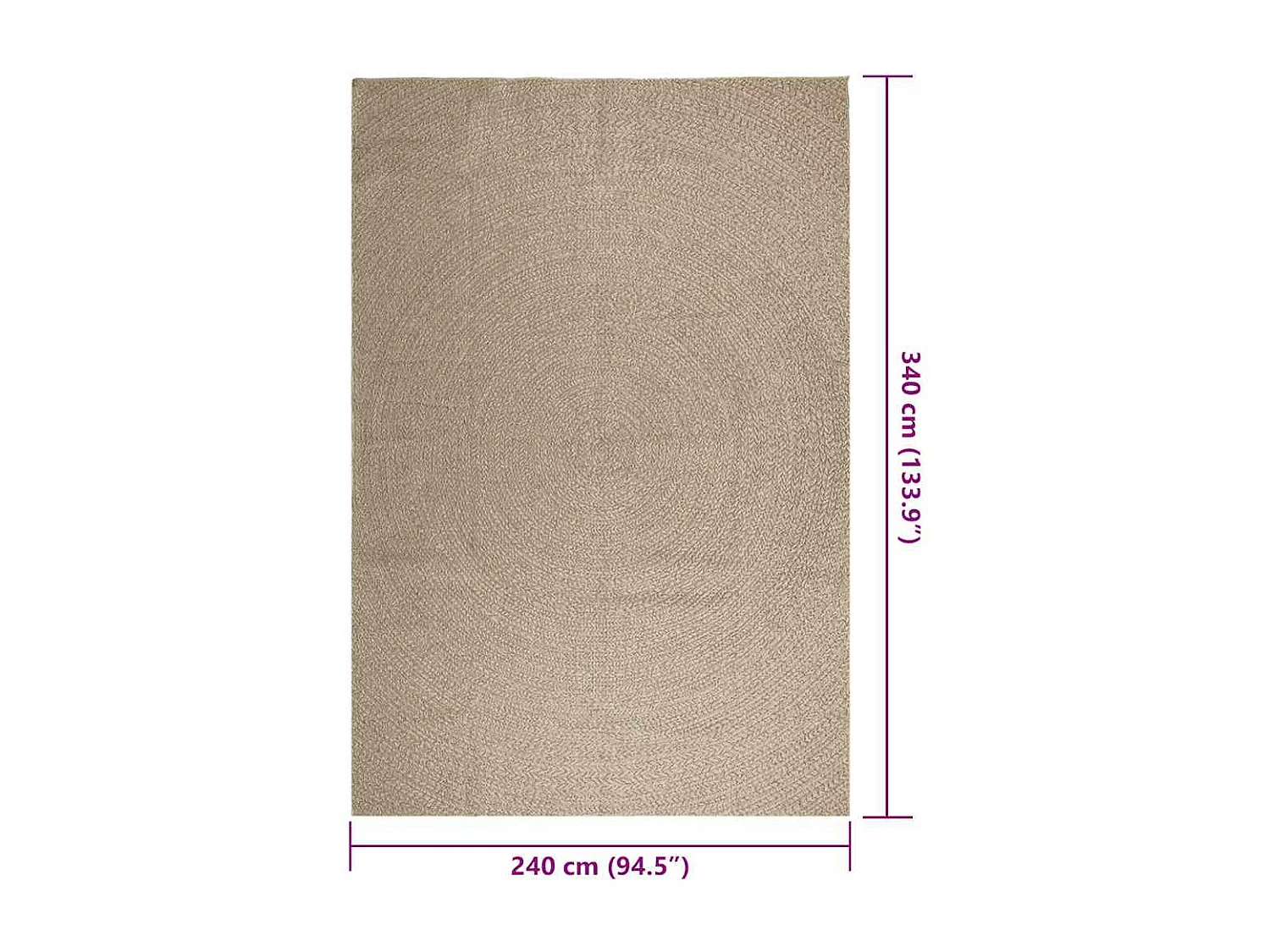 Tappeto ZIZUR beige 240x340 cm effetto juta interno esterno
