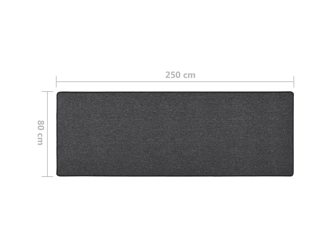 Tapis de couloir Anthracite 80x250 cm