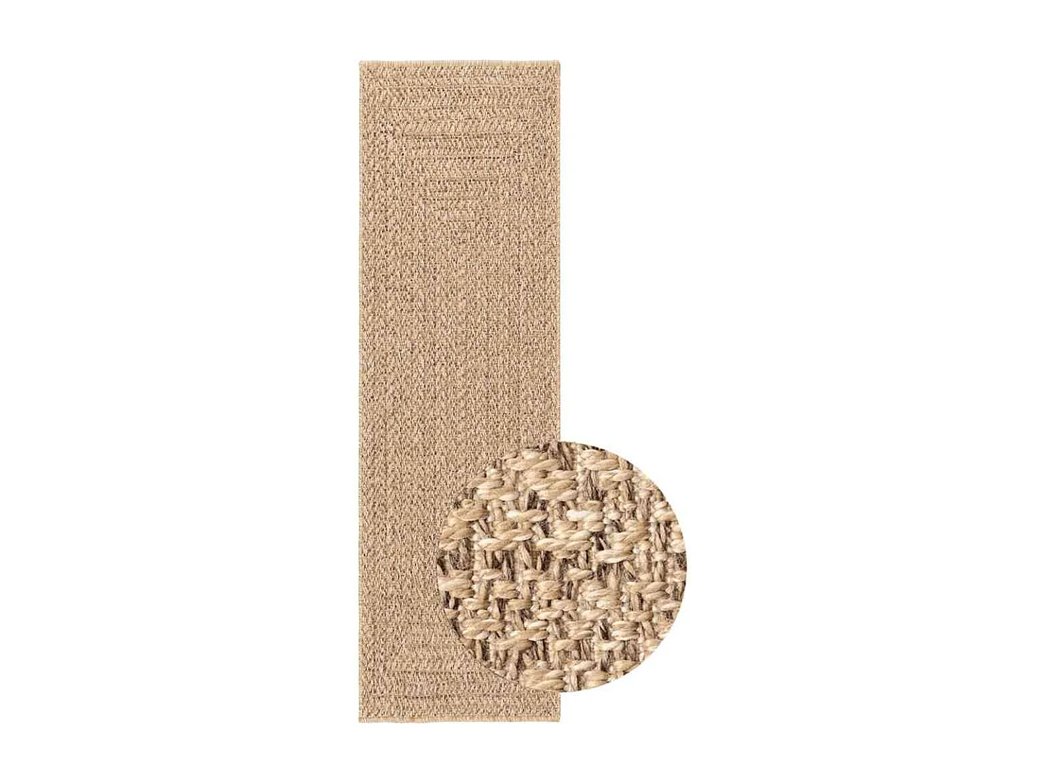 Tapis ZIZUR beige 200x200 cm aspect de jute intérieur extérieur